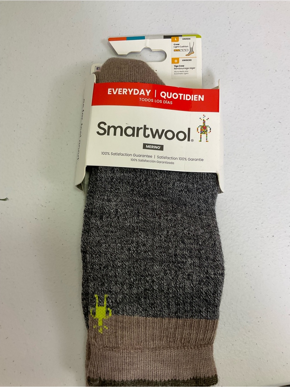 Smartwool Everyday Merino Crew Socks - Gray, Brown & Lime